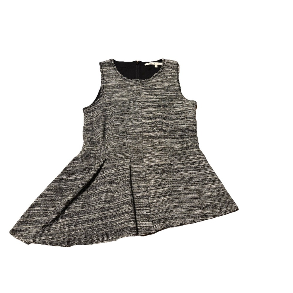 Rachel Roy Sleeveless Lined Asymmetrical Raw H em Amelia Peplum Top Medium